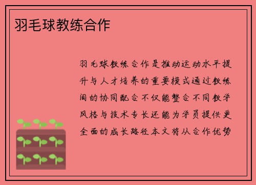 羽毛球教练合作